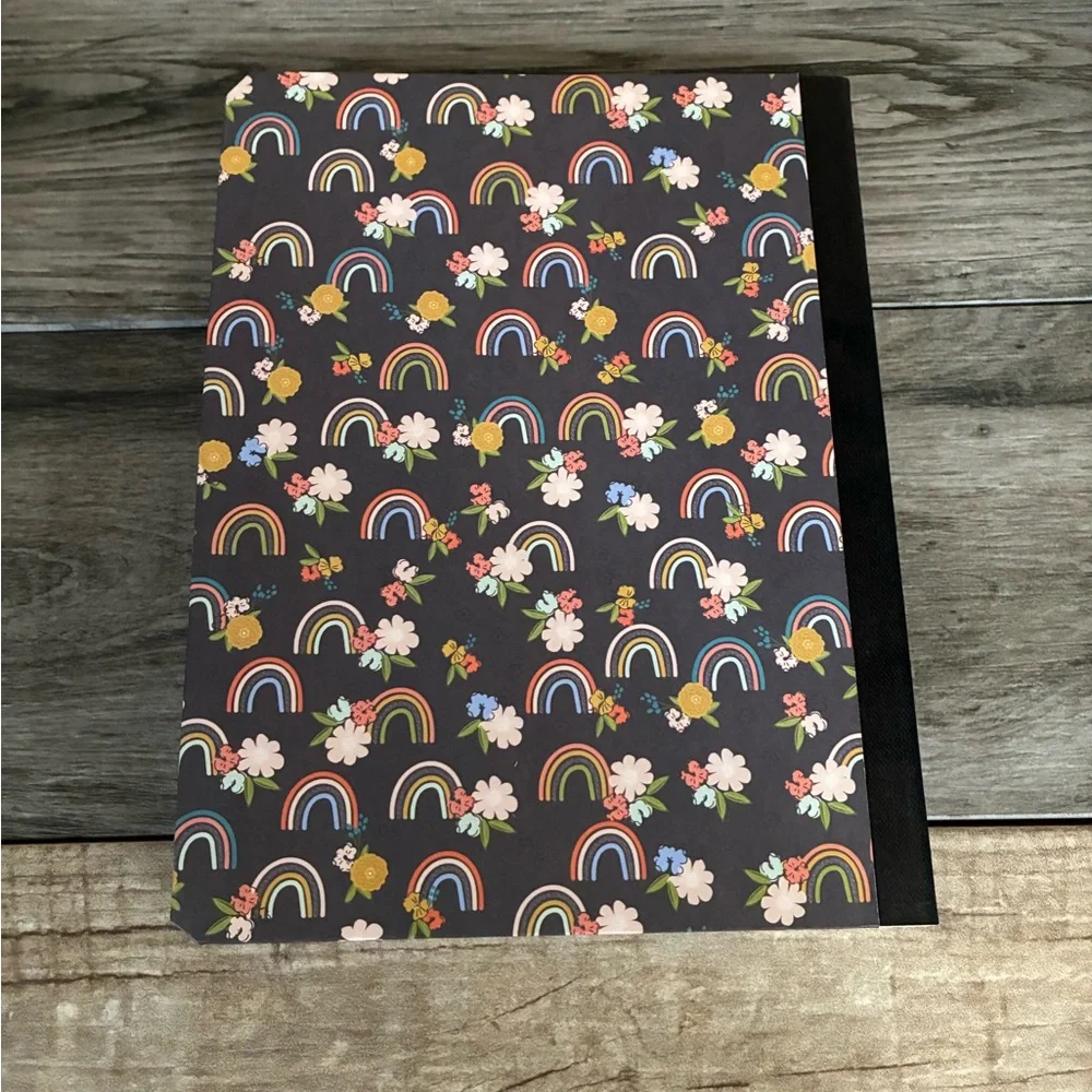 4/$15 ❤️ Handmade Be Happy Floral Composition Notebook